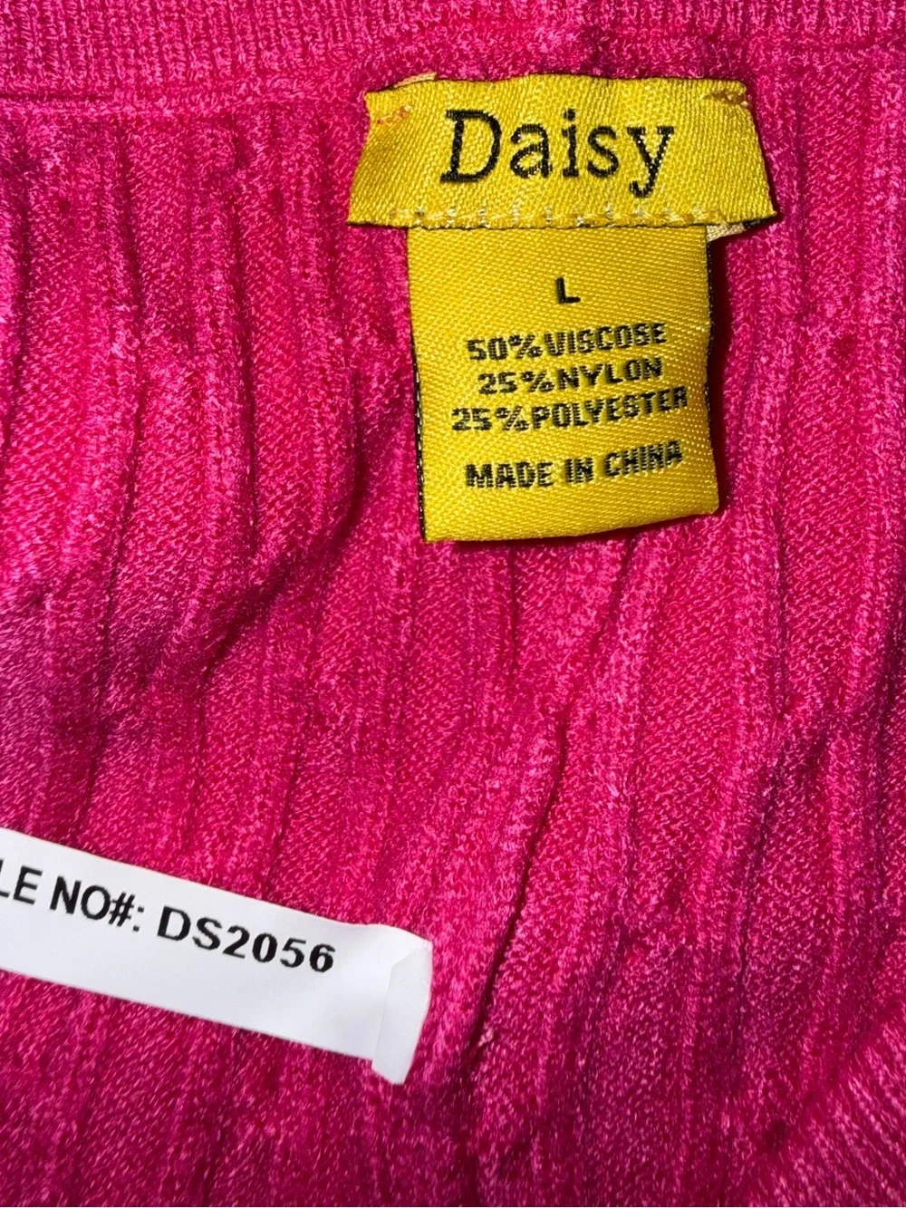 Daisy Pink Cable Knit Viscose Lounge Set Size Large Matching Tank & Shorts beach